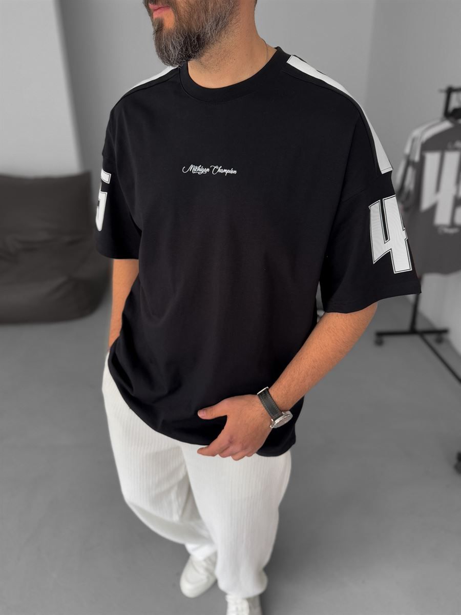 ๐ MICHIGAN 45 โ Oversized Varsity Tee