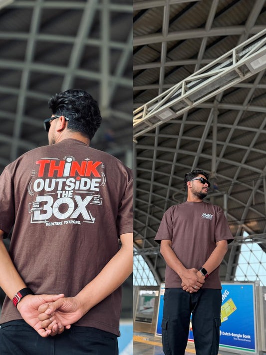 Think Outside" Oversized Drop Shoulder