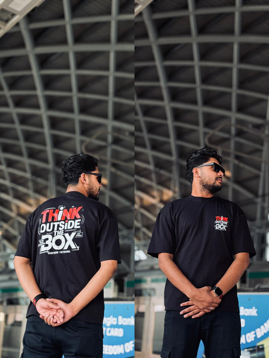 Think Outside" Oversized Drop Shoulder