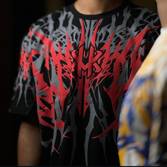 “RED VOID” Oversized Drop Shoulder Tee