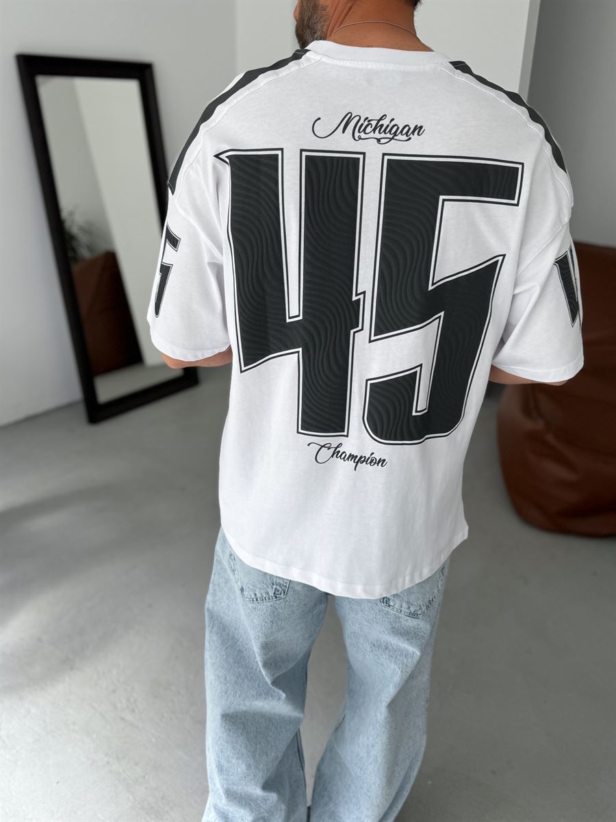 🏈 MICHIGAN 45 — Oversized Varsity Tee