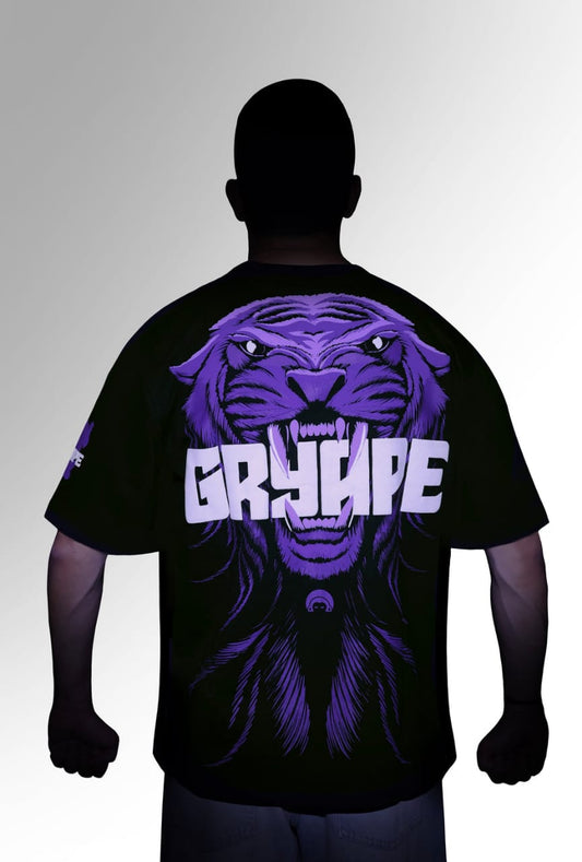 🟣 GRYAPE — Glow-in-Dark Oversized Beast Tee